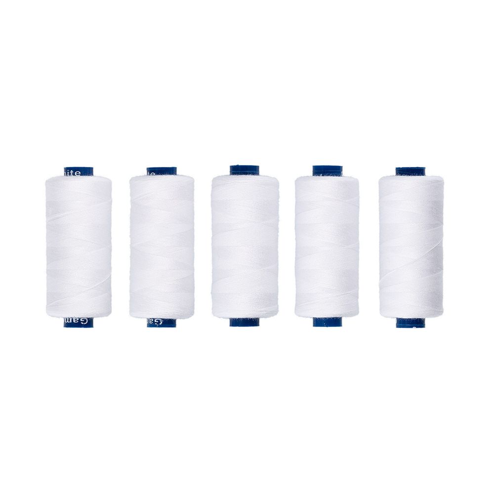 Нитки швейные бытовые Gamma 40/2, 365 м / 5 кат, 001 белый