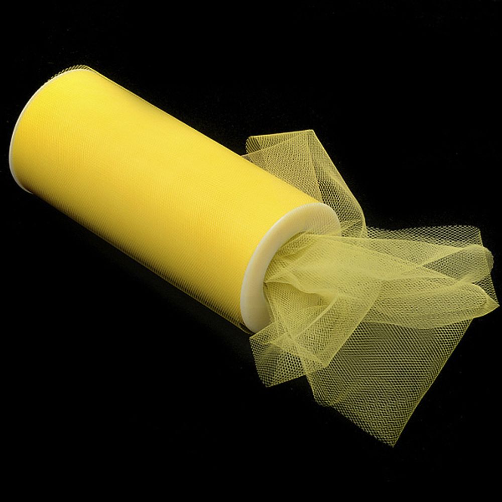 Фатин на шпульке, средняя жесткость, 100% нейлон, 150 мм цв. 11 желтый, 22,86м