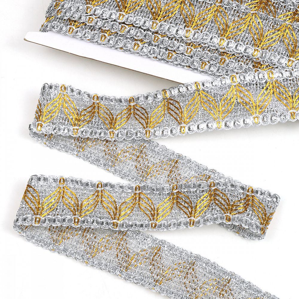 Тесьма отделочная 40 мм, 13-7871 цв.серебро уп.13.71м