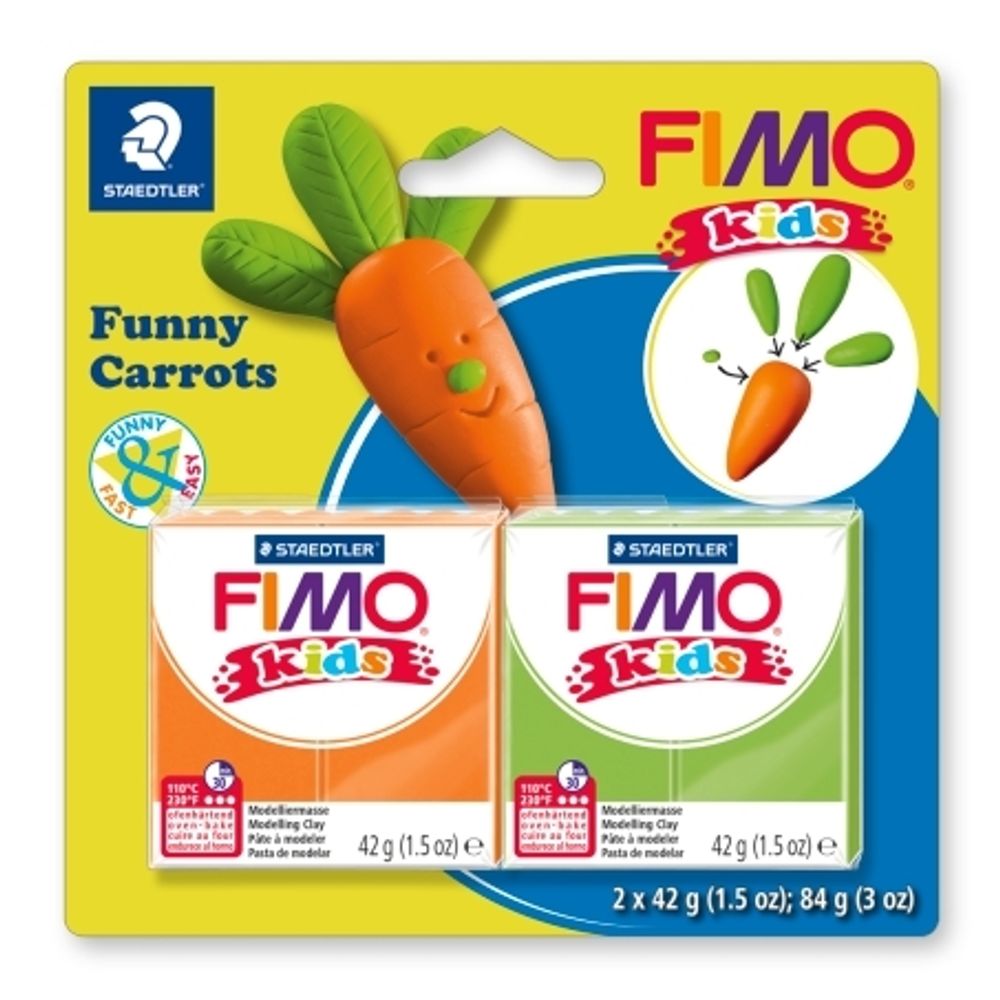 Набор полимерной глины Fimo kids kit детский набор “Веселые морковки”