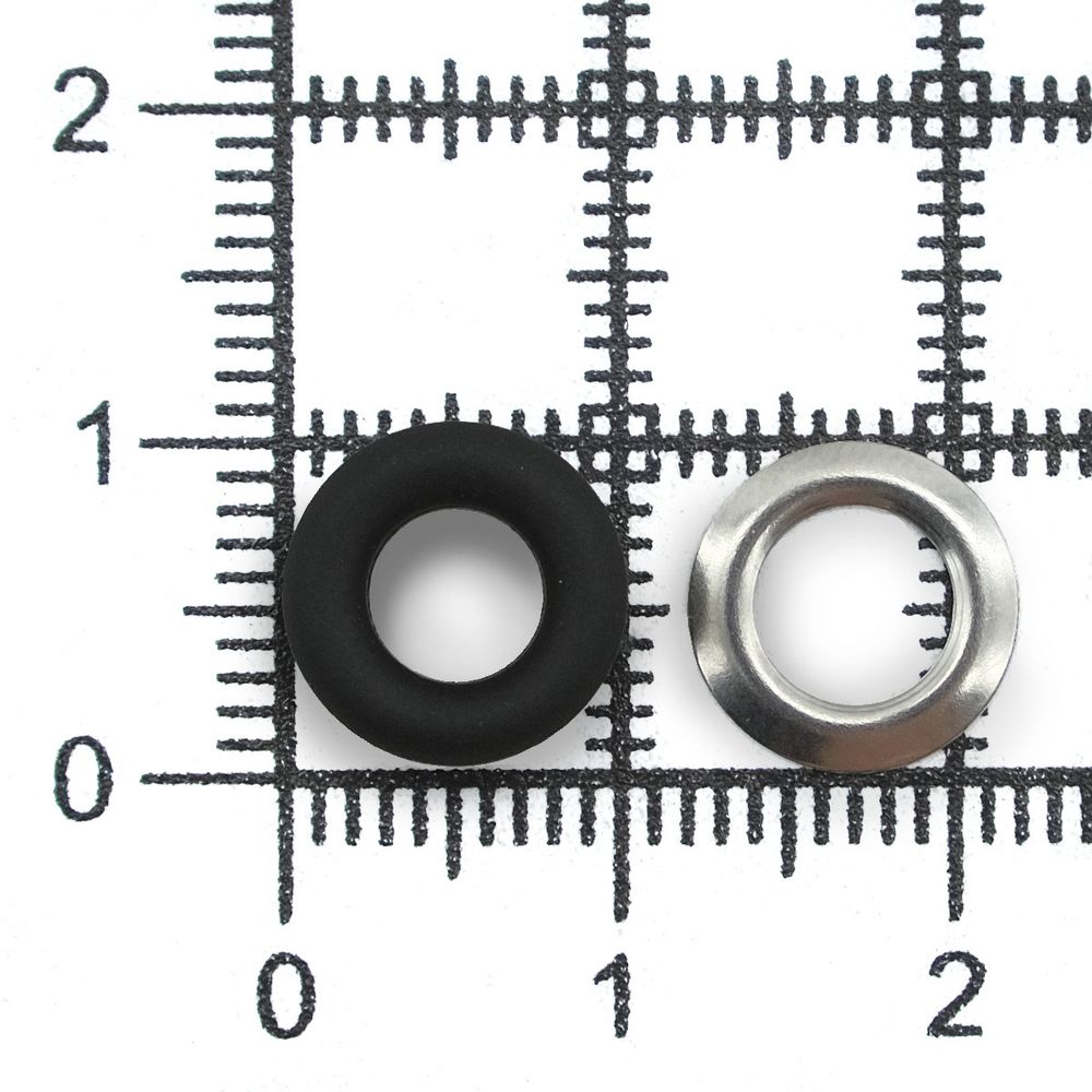 Люверсы металл ⌀_5.0 мм (внутр.), черный матовый, 100 шт, BIG