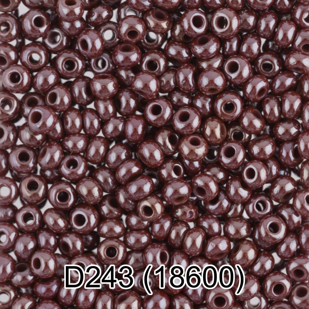 Бисер Preciosa круглый 10/0, 2.3 мм, 10х5 г, 1-й сорт, D243 бордовый, 18600, круглый 4