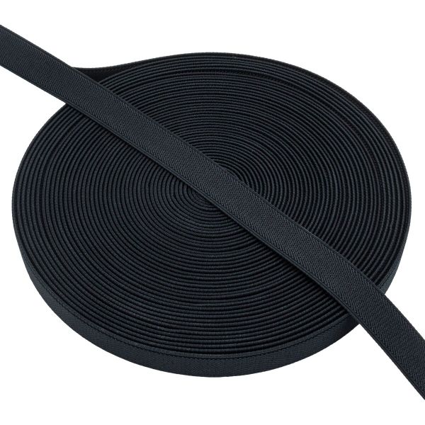 Резинка башмачная 25.0 мм / 20 метров, 34.4 г/п.м., (Мн), черный, 90805Ч