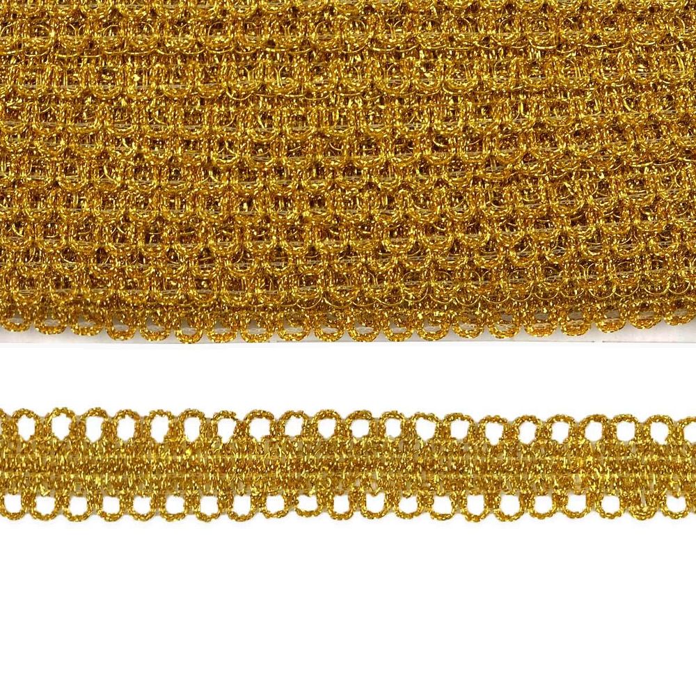 Тесьма металлизированная 20 мм, 18,29м (светлое золото)