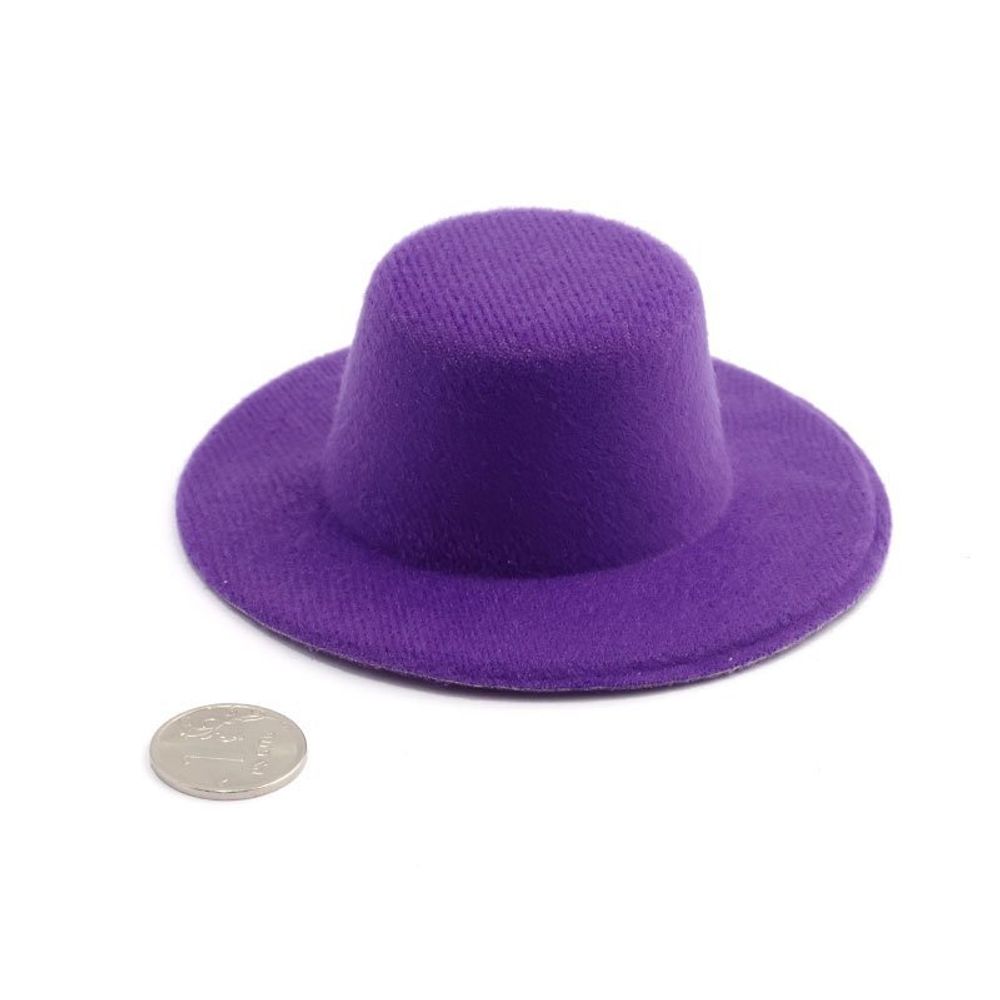 Шляпка для куклы, 21568 круглая 10 см, цв. фиолетовый