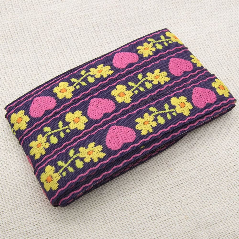 Ткань для рукоделия в наборе с тесьмой жаккард 50х50см+2м (24229/21110 фиолетовый) 29502