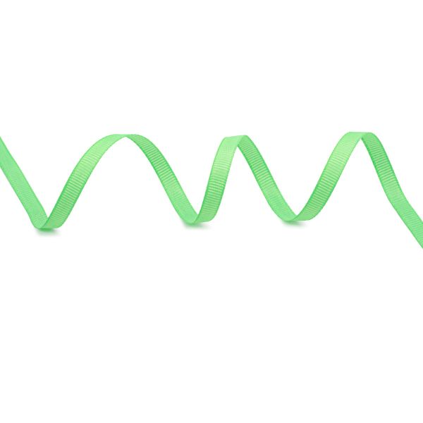 Лента репсовая (в рубчик) 6.0 мм, 085 яркий салат, уп.18,28 м