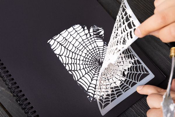 Трафарет-маска, 1 шт, TFR-10 11 Паутинка, Mr.Painter TFR-10