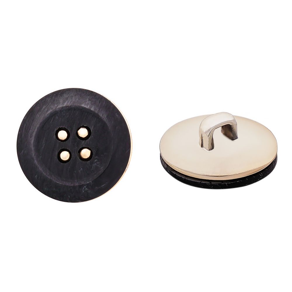 Пуговицы 4 прокола 26L=16 мм, пластик, col. А черный, 36 шт, CN2839