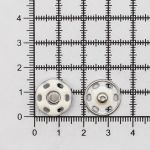 Кнопка пришивная металл ⌀15.0 мм, никель / белый, 10 шт, КПР6