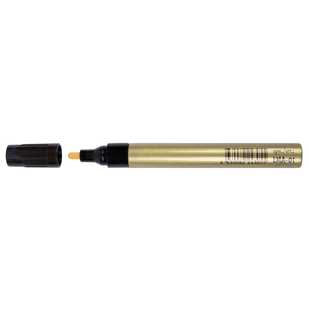 Маркер на лаковой основе 4 мм, перо круглое 12 шт, 02-золото/gold, LMA-01 Vista-Artista