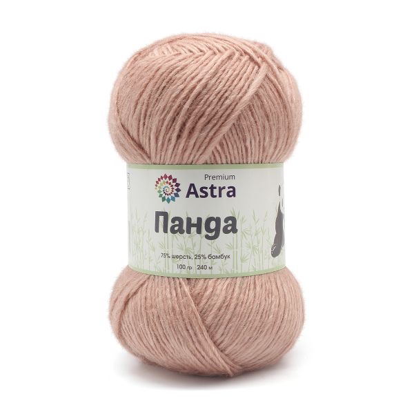 Пряжа Astra Premium (Астра Премиум) Панда (Panda) / уп.2 мот. по 100 г, 240 м, 111 розовый