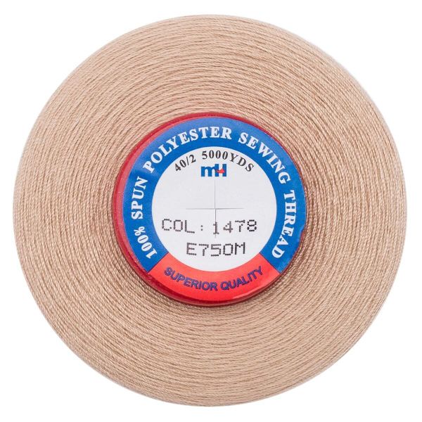 Нитки швейные Euron mH 40/2, 5000 ярд, 1478 бледно-коричневый, 1 катушка