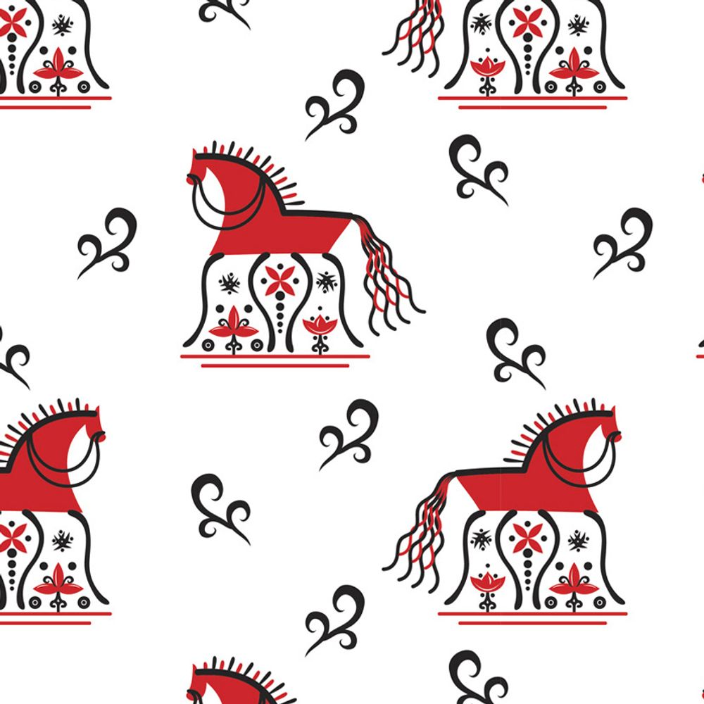 Ткань для пэчворка Peppy Мезенские узоры, отрез 50х50 см, 135 г/м², МУ-10 белый, Peppy