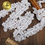 Кружево вязаное (тесьма) 30 мм / 10 метров, на резинке, цв.02 белый, Kruzhevo