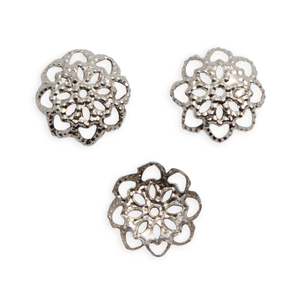 Шапочка для бусин 4AR204, 11мм 50 шт/упак, Astra&Craft (черный никель)