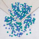 Бусины пластик ⌀6 мм, 50 г, микс цвета, круглые, Astra&Craft (холодный микс), 1AL121-1