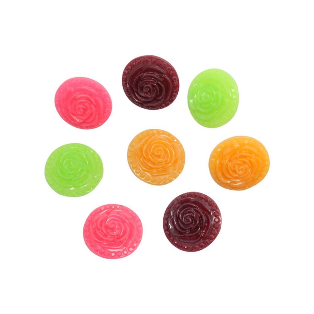 Украшения декоративные пуговицы Розочки, набор 4 цвета, 8 шт (микс 5)