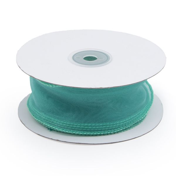 Лента декоративная с волнистым краем 38.0 мм / 18.29±1 метров, 100% органза, (19 мятный)
