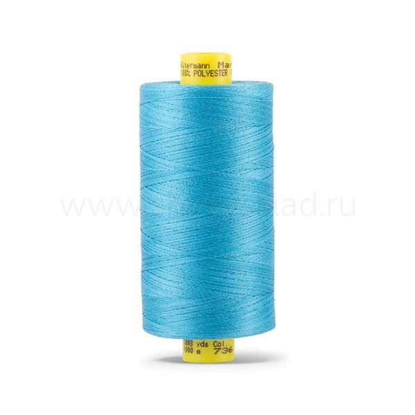 Нитка универсальная Gutermann Mara 120/2, 1000 м, 700207, 736 голубая лагуна, 1 шт