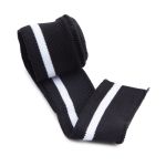 Подвяз (довяз) трикотажный с полосками 3 см / 1 метр, черный, 3AR1174