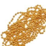 Цепочка шариковая, металл 3,2 мм / 45,72 м, золото