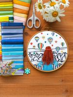 Набор для вышивания нитками Panna Живая картина JK-2348, Увидеть Каппадокию, 15.5х15.5 см