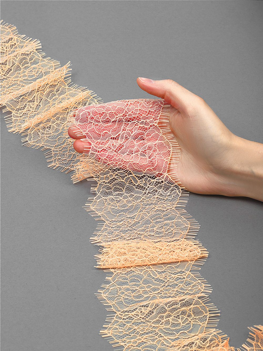 Кружево шантильи (реснички) 80 мм / 3 метра, TBY.75231, F106 экрю