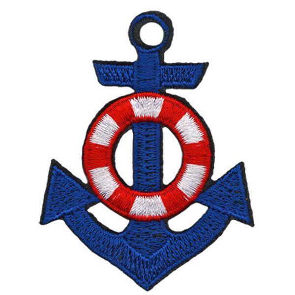 Термоаппликация №19/5, 5 шт, №1692 якорь синий 4.5х6 см, Gamma