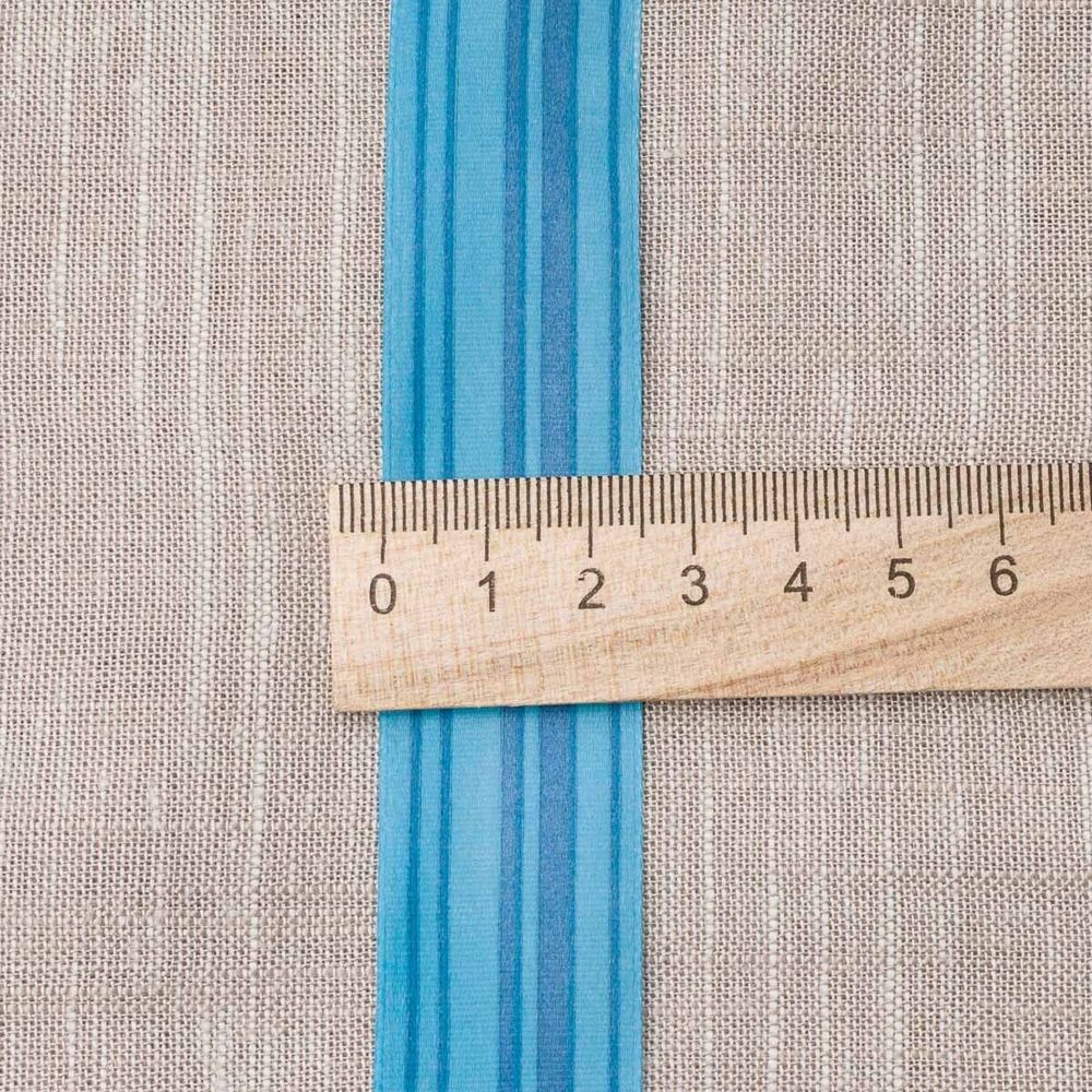 Лента атласная с рисунком 25.0 мм / 22.5±1 метров, Горизонталь, синий, Globus