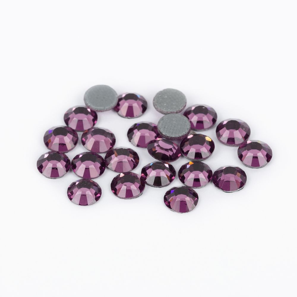 Стразы клеевые стекло 4.7 мм, 5х24 шт, SS20 №26 сиреневый (Amethyst), Zlatka ZRTG-2024
