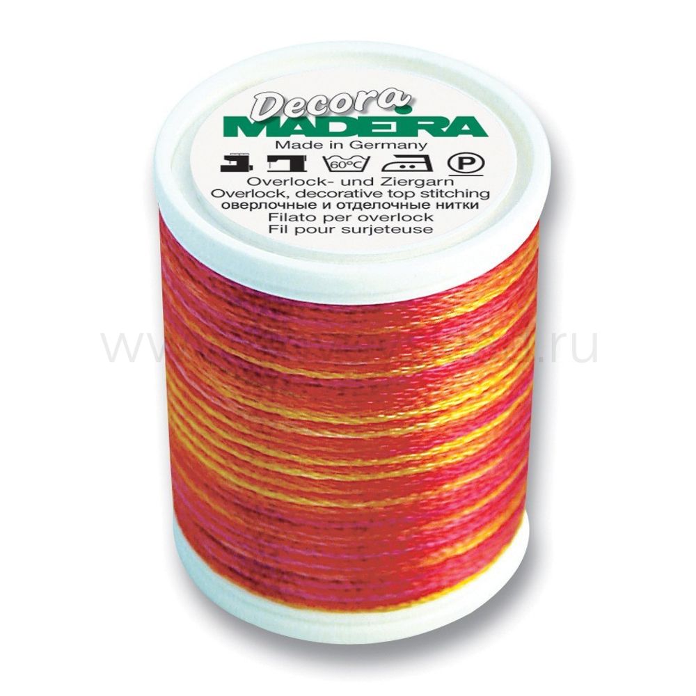Нитки оверлочные вискоза Madeira Decora №6, 100 м, цв. 1591, 9306, 5 катушек