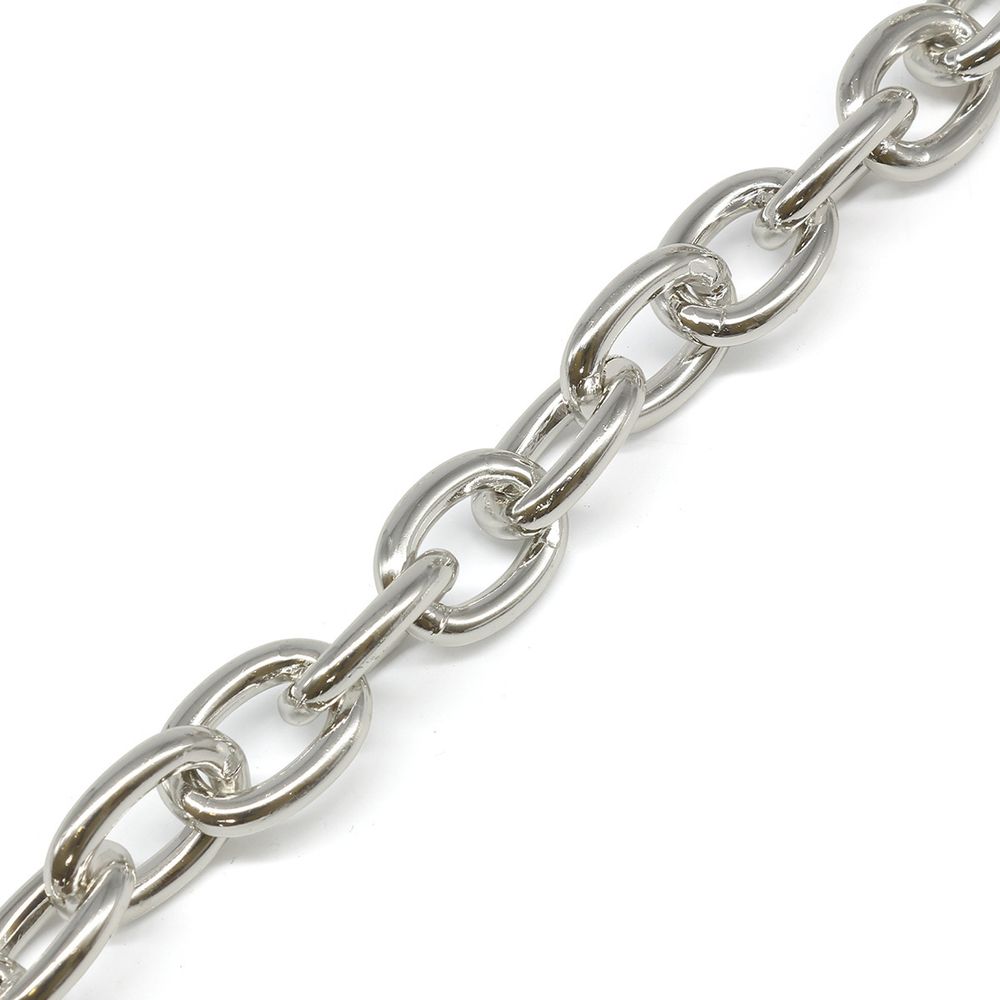 Цепь декоративная алюминий 20.3х15.1 мм, 10 метров, никель, K904