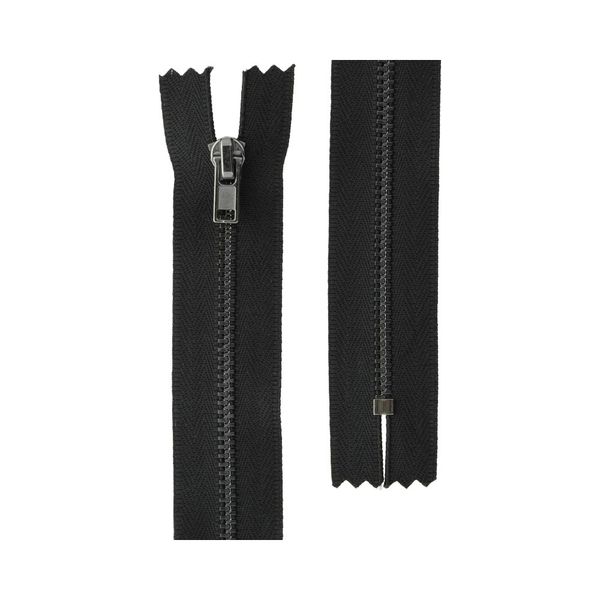 Молния металл Т3 (3 мм) 1 зам., н/раз., 20 см, черн.никель, 002 черный, ZIP 3B Gamma, 10 шт