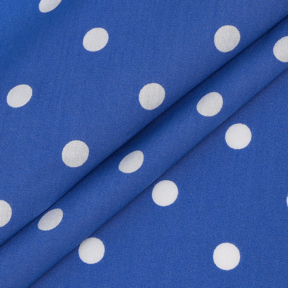 Штапель в горошек 90 г/м², 145 см / 2 метра, TBY.Vidt.03 цв.голубой