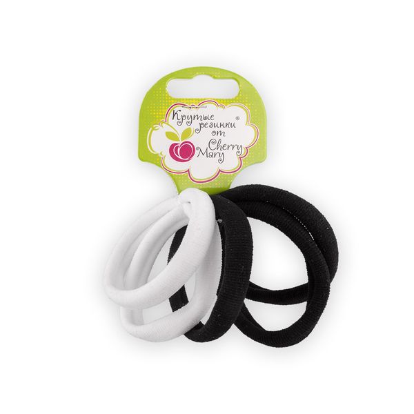 Набор резинок для волос R4060, 25 шт, №01 черно-белое ассорти, Cherry Mary R4060