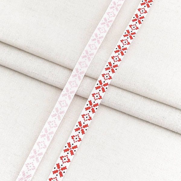 Лента репсовая (в рубчик) с принтом 10.0 мм / 45.72 метра, 1019 Узор