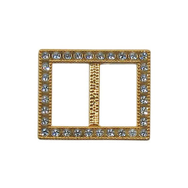 Пряжка ременная металл 26х18 мм, 1 шт, со стразами, 51305 081 Swarovski, золото, Gamma 51305 081