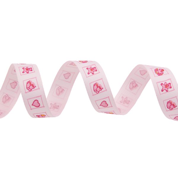 Лента репсовая (в рубчик) 15.0 мм / 22.86±1 метров, Baby-girl, S090779