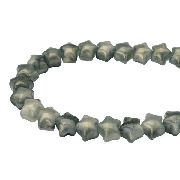 Бусины акрил 12.5х11х10.6 мм, 500 г, дымка, золот. шиммером звезда, AD009 оливковый, (7748706)7557 , Astra&Craft