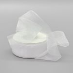 Лента капроновая (органза) 25.0 мм, 22.86 м (белый)