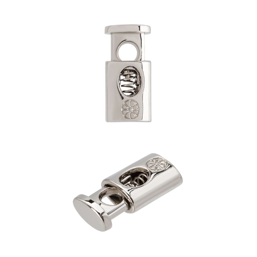 Фиксатор (зажим) для шнура металл 1 отв., ⌀4.0 мм (10х20 мм), никель, ГХН12970, 10 шт