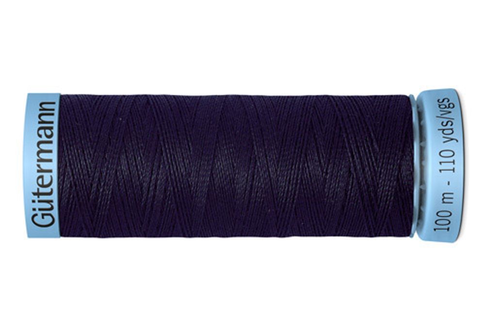 Нитки шелковые Gutermann Silk S303, 100м, 665 сине-черный, 5 катушек /TOS/