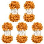 Пряжа Alize (Ализе) Puffy / уп.5 мот. по 100 г, 9м, 775 оранжевый янтарь