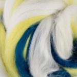 Шерсть для валяния (до 29 мкр), 50 г. 6036 желтый/белый/т.синий, Gamma MY-050