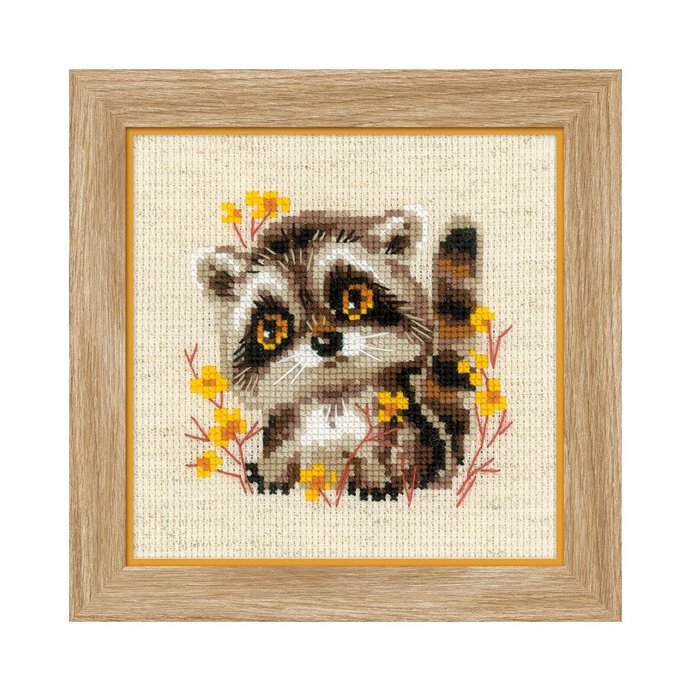 Набор для вышивания нитками Риолис, Маленький енотик, 13х13 см