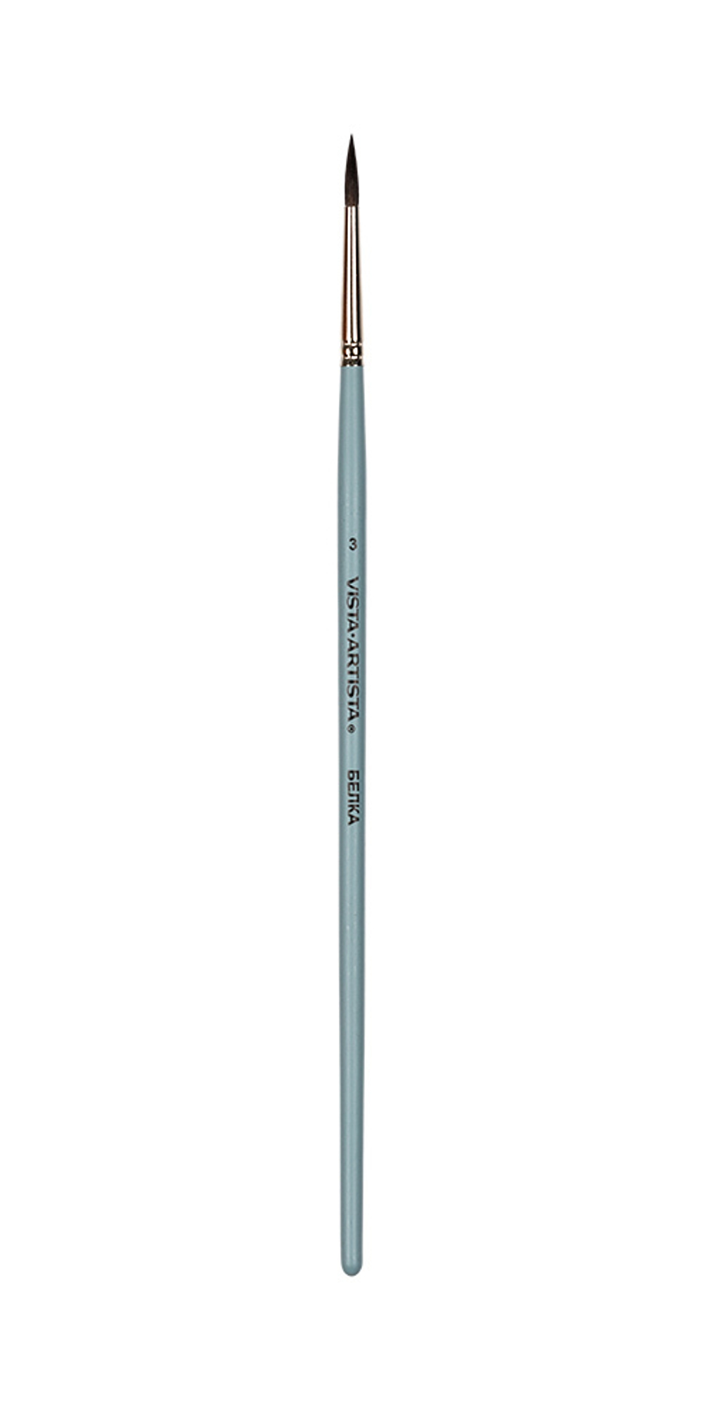 Кисть белка круглая №03, 10 шт, короткая ручка, Vista-Artista 10231-03