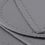 Набор заплаток пришивных из кожи, круг, квадрат, треугольник, овал 8см, с перфорацией, 4 шт (07 серый), 9743