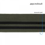 Подвяз (довяз) трикотажный 14.0х100 см, олива с черными полосами, двухслойный, 100% п/э, 5 штук