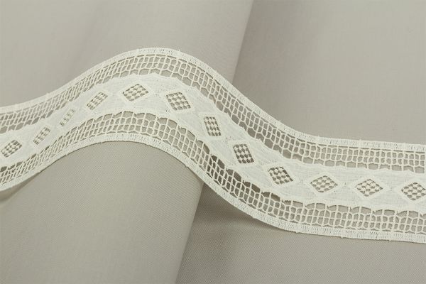 Кружево гипюр (плетёное) 85 мм / 10 м, кремовый, Gamma GGM-8501